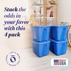 HOMZ Stackable and Nestable Heavy Duty Plastic Storage Container with 4 Way Handles - 2 of 4