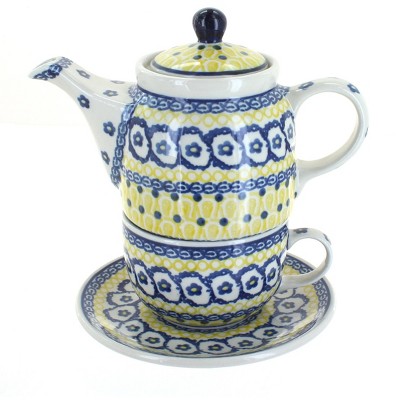 Blue Rose Polish Pottery Saffron Tea for One