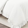 Lush Décor 3pc King Reyna 100% Cotton Duvet Cover Set White: Elegant Bedding with Ruffles, No Closure Design - 4 of 4