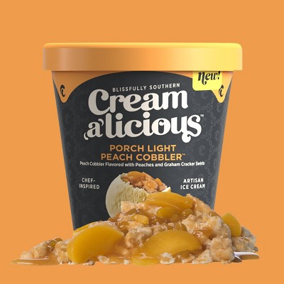 Creamalicious Porch Light Peach Cobbler Ice Cream - 16oz
