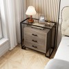 Whizmax Chests of Drawers, Sideboard for Living Room, Dining Room, Bedroom Tempered Glass Top Kitchen Storage Cabinet-Rustic Brown - 2 of 4