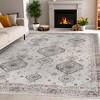 Elegant Floral Medallion Border Washable Indoor Area Rug by Blue Nile Mills - 2 of 4