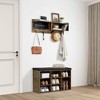 31.5" Small Shoe Bench, Entryway Bench With Shoe Storage, Hall Tree Shoe Bench Industrial 6 in 1 Coat/Shoe Rack, for Entryway, Hallway, Living Room - 3 of 4