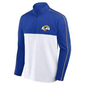 NFL Los Angeles Rams Men's Lightweight 1/4th Zipped Hooded Sweatshirt - 1 of 3