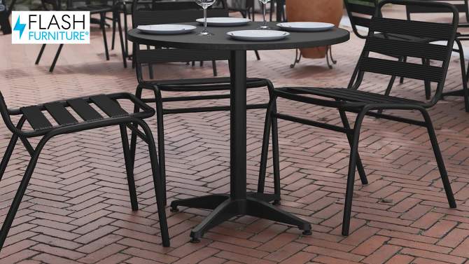 Flash Furniture Mellie 31.5'' Round Aluminum Indoor-Outdoor Table with Base, 2 of 13, play video