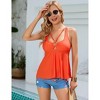 Clearlove Womens Two Piece Swimsuits Tankini Top with Boy Shorts Tummy Control Bathing Suits Athletic Swimwear - 3 of 4