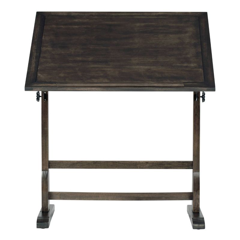 Vintage Solid Wood Drawing/Drafting Table with 36&#34; Wide Adjustable Top Distressed Black - studio designs, 3 of 17