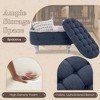 QingMoon 29.5'' Storage Bench, End of Bed Ottoman, Shoe Cabinet Bench with Button-Tufted and Fringe for Bedroom, Entryway and Cloakroom - 3 of 4
