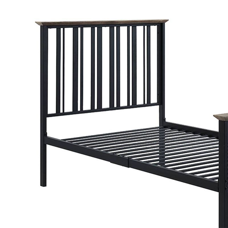 79&#34;Twin Bed Zudora Bed Oak Sand Gary Finish - Acme Furniture, 5 of 7