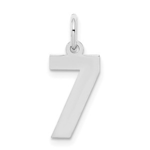 Black Bow Jewelry Sterling Silver, Athletic Collection, Small Polished Number 7 Pendant - 1 of 4