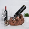 True Mischievous Moose Polyresin Wine Bottle Holder - Tabletop Wine Storage Rack, Gifts for Wine Lovers, Brown, Holds 1 Standard Wine Bottle - 2 of 4
