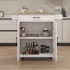 KWPZQEB Kitchen Island Rolling Trolley Cart, Rolling Kitchen Island Cart with Spice Rack, Adjustable Shelf, 2 Doors & Drawer, Kitchen Cart for Kitchen - 4 of 4