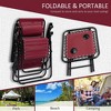 Resenkos Lounge Chair Outdoor, Patio Lounge Chair,Zero Gravity Chair Set with Side Table, Folding Reclining Chair with Cupholders & Pillows, Wine Red - 2 of 4