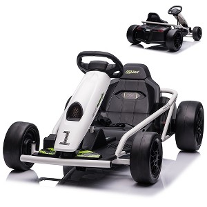COZONY Ride on Go Kart for Kids, 24V 9Ah Battery, 300W*2 Motors, 8MPH Drifting Car with Music, Horn & Slow Start, Max Load 175lbs, 8-12 Years - 1 of 4