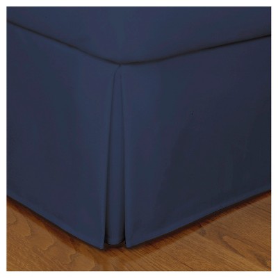 Navy Tailored Microfiber 14&#34; Bed Skirt (Twin): Luxury Hotel, Polyester, Machine Washable, Plain Weave