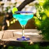 The Wine Savant Hand Blown Mexican Blue Rim Margarita Glasses, Perfect Addition to Home Bar, Unique Style & Decor - 4 pk - 4 of 4
