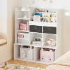 4 Tier Children's Wooden Bookcase with Drawers, 47.8 Inch Toy Storage Bookcase, Book Display Shelf, Nursery, Children's Room, Playroom, Classroom - 3 of 4
