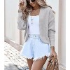 Women's Long Sleeve Open Front Knit Cropped Cardigan Sweaters Casual Drop Shoulder Short Shrugs Sweater Coats - 3 of 4