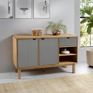vidaXL Sideboard OTTA Brown and Gray 44.9 in.x16.9 in.x28.9 in. Solid Wood Pine - 1 of 4