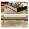 Modern Black and White Coffee Table with 2 Drawers, Living Room Storage Table - 3 of 4