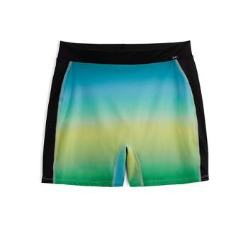 TomboyX Swim 4.5 Shorts, Quick Dry Bathing Suit Bottom Mid-Rise Trunks,  Bike Short Style, Plus Size Inclusive (XS-4X) Black Ombre X Small