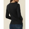 Seta T Women's Wrap V Neck Long Sleeve Casual Ruched Blouses - 4 of 4