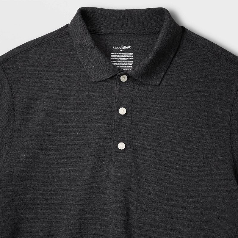 Men&#39;s Loose Fit Adaptive Polo Shirt - Goodfellow &#38; Co&#8482; Gray, 4 of 5