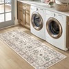 Washable Indoor Rug, Non-Slip & Non-Shedding, Vintage Floral Hallway Runner, Foldable Low Pile, Oriental Medallion Design - 4 of 4