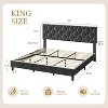 Heavy-Duty Upholstered Platform Bed Frame with Wooden Slats Support, No Box Spring Needed, Noise-Free, Easy Assembly - 2 of 4