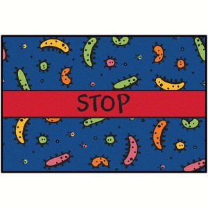 Carpets for Kids KID$Value Stop the Germs Classroom Rug, 3' x 4' 6" Rectangle, Blue - 1 of 4