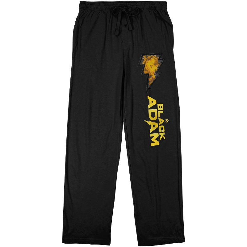 Bolt Black Adam Logo Men's Black Sleep Pajama Pants, 1 of 2