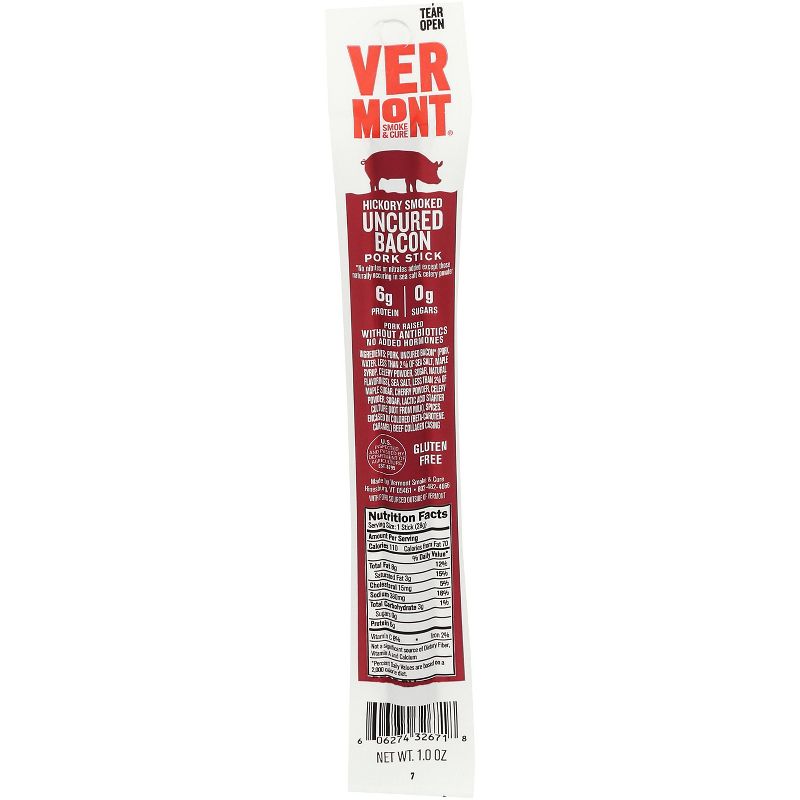 Vermont Smoke & Cure Smoked Uncured Bacon Pork Stick - Case of 24 - 1 oz, 1 of 2