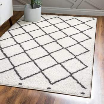 Cami Moroccan Style Diamond Shag Area Rug  - JONATHAN Y