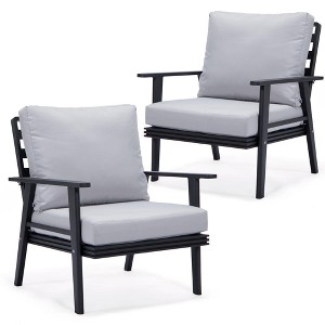 LeisureMod Walbrooke Polyester Modern Outdoor Armchair with Aluminum Frame and Removable Cushions - 1 of 4
