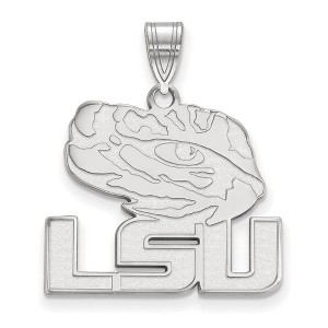 Black Bow Jewelry 14k White Gold Louisiana State Fighting Tigers NCAA Large Pendant - 1 of 3