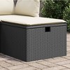 vidaXL Garden Stool Black PE Rattan Small Water-resistant materials - 3 of 4