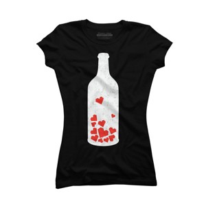 Junior's Design By Humans Message in a bottle By radiomode T-Shirt - 1 of 2