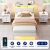 Greenstell  Bed Frame with Upholstered Storage Headboard  and Charging Station & LED Lights - 2 of 4