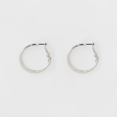 Medium Flat Hoop Earrings - A New Day™ Silver : Target