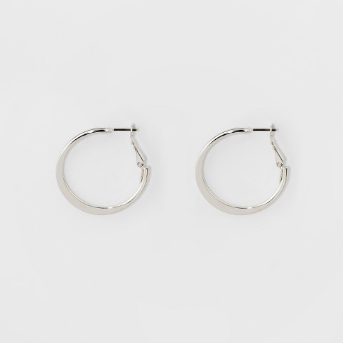 Silver Hoop Earrings- Medium