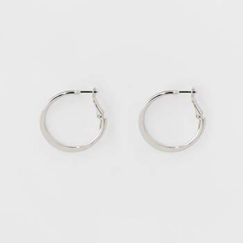 Medium Flat Hoop Earrings - A New Day™ Silver