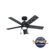 Hunter 44" Erling Ceiling Fan, Matte Black Finish, 5 Blades, Integrated LED Light - 3 of 4