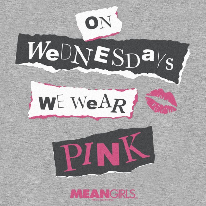Boy's Mean Girls On Wednesdays We Wear Pink Burn Book T-Shirt, 2 of 6