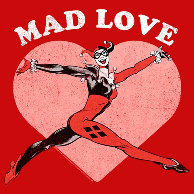 Boy's Batman Valentine's Day Harley Quinn Mad Love T-Shirt, 2 of 5