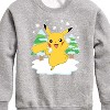 Boys' - Pokémon - Pikachu Snowball Fight-Youth Crew Fleece Sweatshirt Graphic Long Sleeve Fleece Sweatshirt - 2 of 4