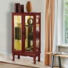 TIRAMISUBEST Curio Cabinet Lighted Curio Diapaly Cabinet with Adjustable Shelves and Mirrored Back Panel, Tempered Glass Doors - 3 of 4