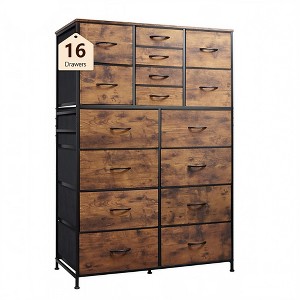 MAYEERTY Tall Dresser Fabric Storage Tower Wooden Top for Kid Room Closet Entryway Nursery - 1 of 4