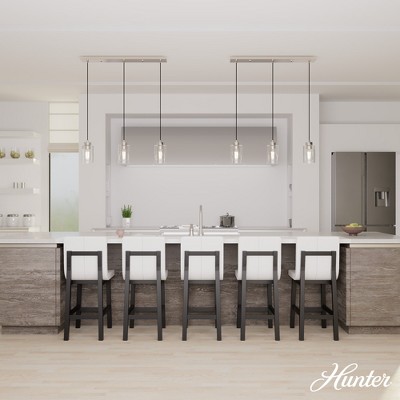 Hartland Seeded Glass 3-Light Brushed Nickel Linear Pendant
