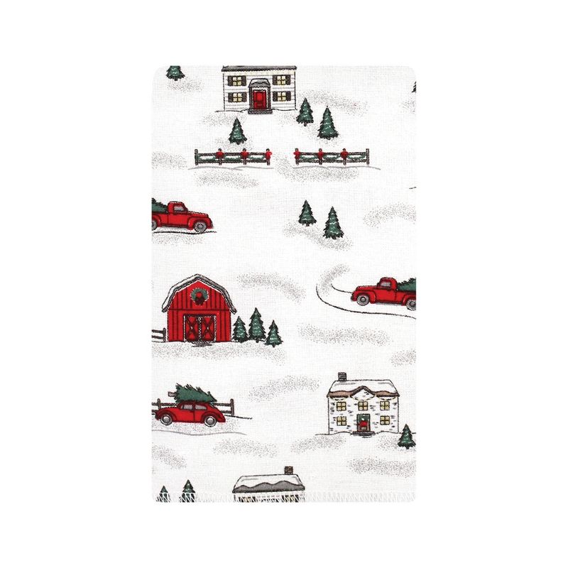 Hudson Baby Unisex Baby Cotton Flannel Burp Cloths, Christmas Scene, One Size, 3 of 8