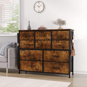 Dresser for Bedroom,Cloth Storage Tower with 10 Drawers,TV Stand,10 Drawers Dresser,Chest of Drawers with Fabric Bins - 1 of 4
